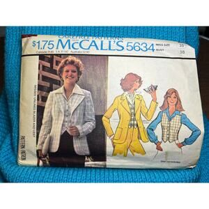 McCalls 5634 blazer vest 1980s pattern sz 16